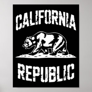 Californië Republiek Grizzly Staat Retro Vintage Poster