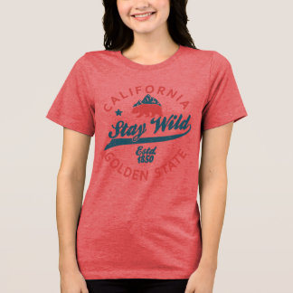 Californië Republiek Opgericht 1850 Blijf Wild Gru Tri-Blend Shirt