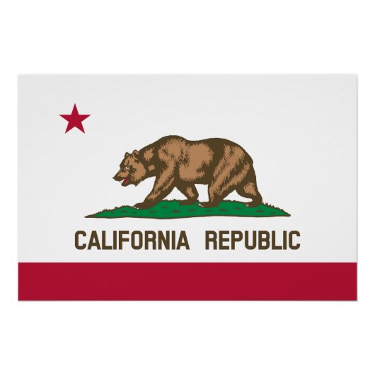 Californië Republiek Staatsvlag Perfect Poster (Voorkant)