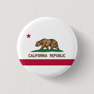Californië Republiek Staatsvlag Ronde Button 3,2 Cm