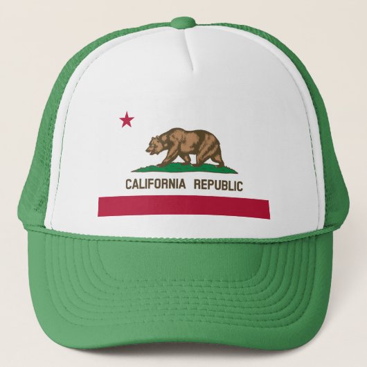 Californië Republiek Staatsvlag Trucker Pet (Voorkant)
