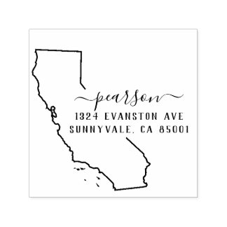 Californië retour adres stempel zelf-inkt