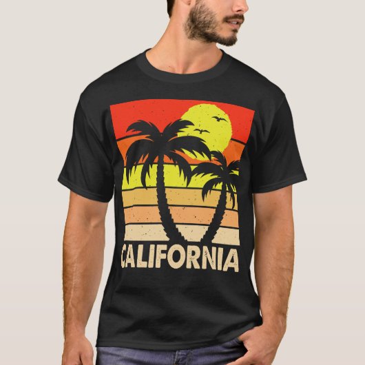 Californië retro  landschap t-shirt (Voorkant)