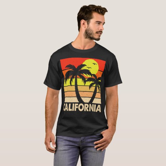 Californië retro landschap t-shirt (Voorkant volledig)