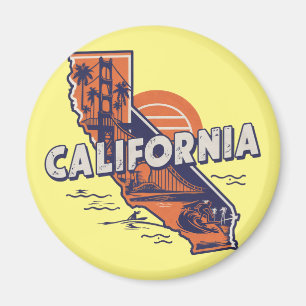Californië Retro Staat Silhouet Magneet