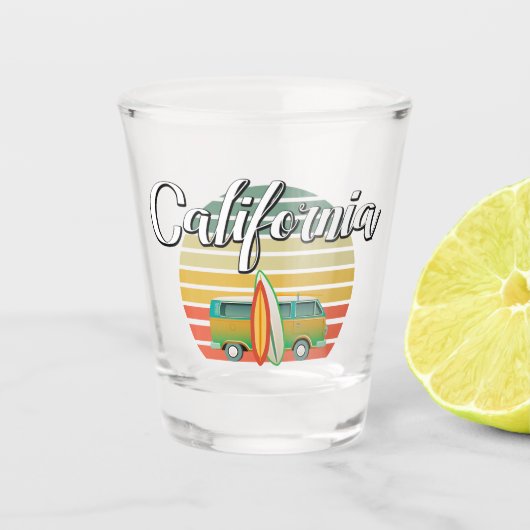 Californië Retro Surf Shot Glass Shot Glas (Voorkant)