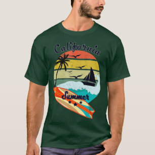 Californië Retro Surf T palmboom surfboar T-shirt
