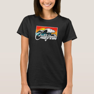 Californië Retro Surf Wave  Beach Cali 70s T-shirt