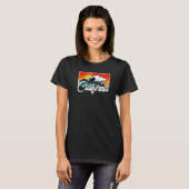 Californië Retro Surf Wave  Beach Cali 70s T-shirt (Voorkant volledig)