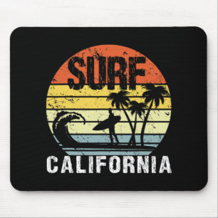 Californië Retro Vintage Silhouet Surf Surfing D Muismat