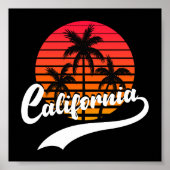 Californië Retro Zonsondergang Poster (Voorkant)