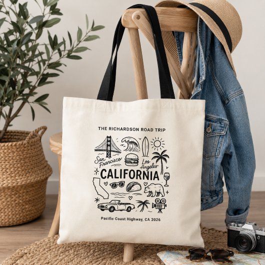 Californië Road Trip Aangepaste Matching Tote Bag