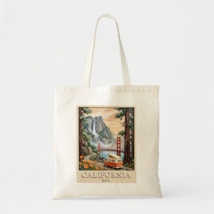 Californië Road Trip Vintage 3D Textuur Landschap Tote Bag