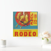  Californië Rodeo Poster Clock Vierkante Klok (Huis)
