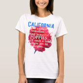 Californië Romantisch Mooi Poppies Patriottisch T-shirt (Voorkant)