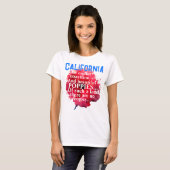 Californië Romantisch Mooi Poppies Patriottisch T-shirt (Voorkant volledig)
