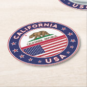 Californië Ronde Kartonnen Onderzetter (Gebogen)