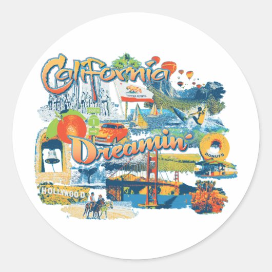 Californië Ronde Sticker (Voorkant)