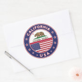 Californië Ronde Sticker (Envelop)