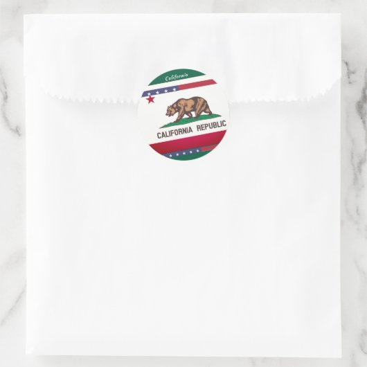 Californië Ronde Sticker (Tas)