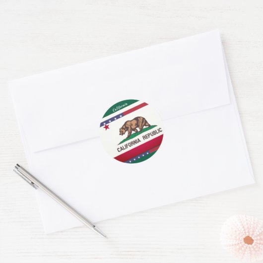 Californië Ronde Sticker (Envelop)