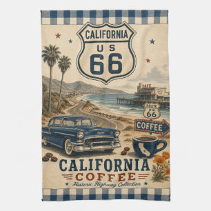 Californië Route 66 Americana Coffee Coast Theedoek