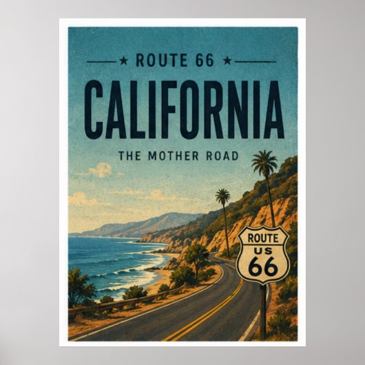 Californië Route 66 Kustsnelweg Kunstprint Poster (Voorkant)