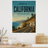 Californië Route 66 Kustsnelweg Kunstprint Poster (Keuken)