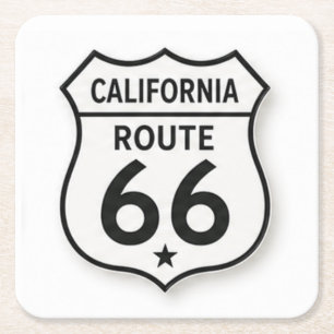 Californië Route 66 Retro Witte Schild Onderzetter