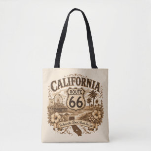 Californië Route 66 Waar de Weg de Zee Ontmoet Tote Bag