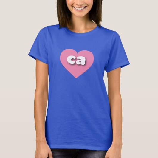 Californië roze hart - Ik hou van ca T-shirt (Voorkant)