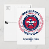 Californië, Sacramento, CA, Patriottisch, Monogram Briefkaart (Voorkant / Achterkant)