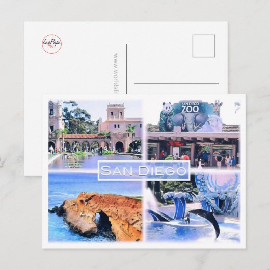 Californië - San Diego - mozaïek - VS - Briefkaart (Voorkant / Achterkant)