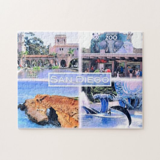 Californië - San Diego - mozaïek - VS - Legpuzzel (Horizontaal)