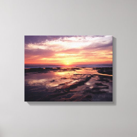 Californië, San Diego, Sunset Cliffs, Sunset 3 Canvas Afdruk (Voorkant)