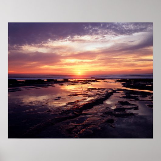 Californië, San Diego, Sunset Cliffs, Sunset 3 Poster (Voorkant)