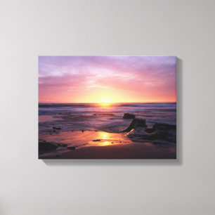 Californië, San Diego, Sunset Cliffs, Sunset 4 Canvas Afdruk