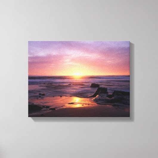Californië, San Diego, Sunset Cliffs, Sunset 4 Canvas Afdruk (Voorkant)
