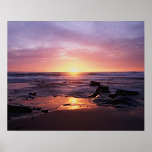 Californië, San Diego, Sunset Cliffs, Sunset 4 Poster (Voorkant)