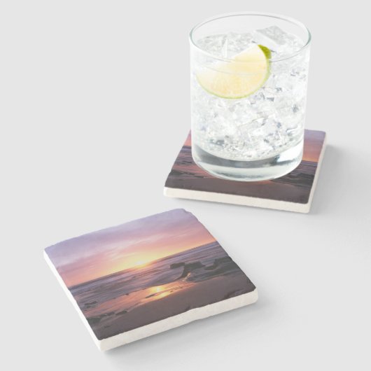 Californië, San Diego, Sunset Cliffs, Sunset 4 Stenen Onderzetter (Zijkant)