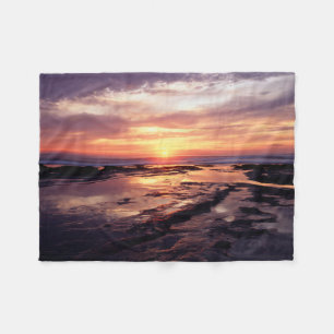 Californië, San Diego, Sunset Cliffs, Zonsondergan Fleece Deken