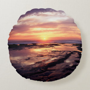 Californië, San Diego, Sunset Cliffs, Zonsondergan Rond Kussen