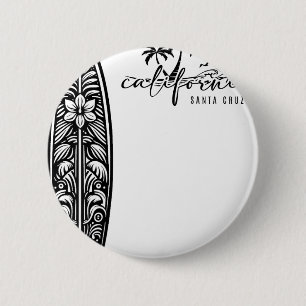 Californië Santa Cruz, Surfen Surfboard Ckprint  Ronde Button 5,7 Cm
