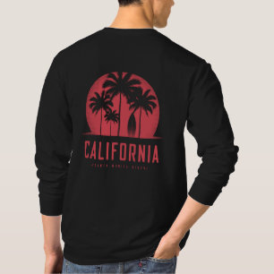 Californië Santa Monica Beach Retro Palmboom T-shirt