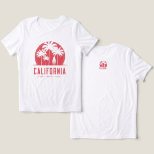 Californië Santa Monica Beach Retro Palmboom  Tri-Blend Shirt