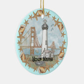 Californië Schelpen Vuurtoren Ornament (Rechts)