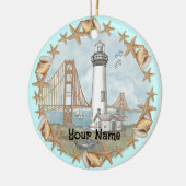Californië Schelpen Vuurtoren Ornament (Links)