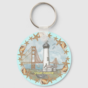 Californië Schelpen Vuurtoren sleutelhanger