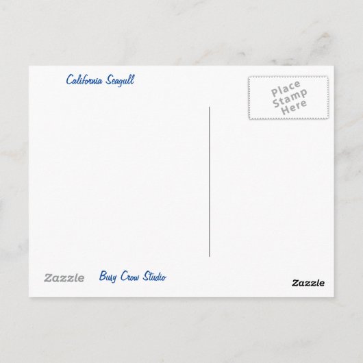 Californië Seagull Briefkaart (Achterkant)