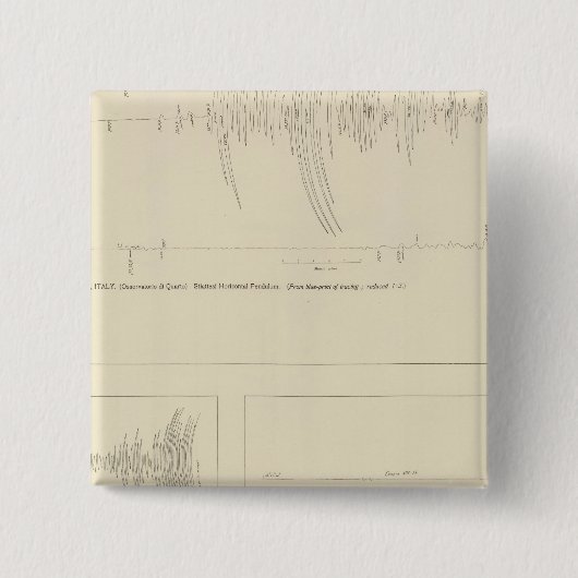 Californië Seismogrammen 6 Vierkante Button 5,1 Cm (Voorkant)